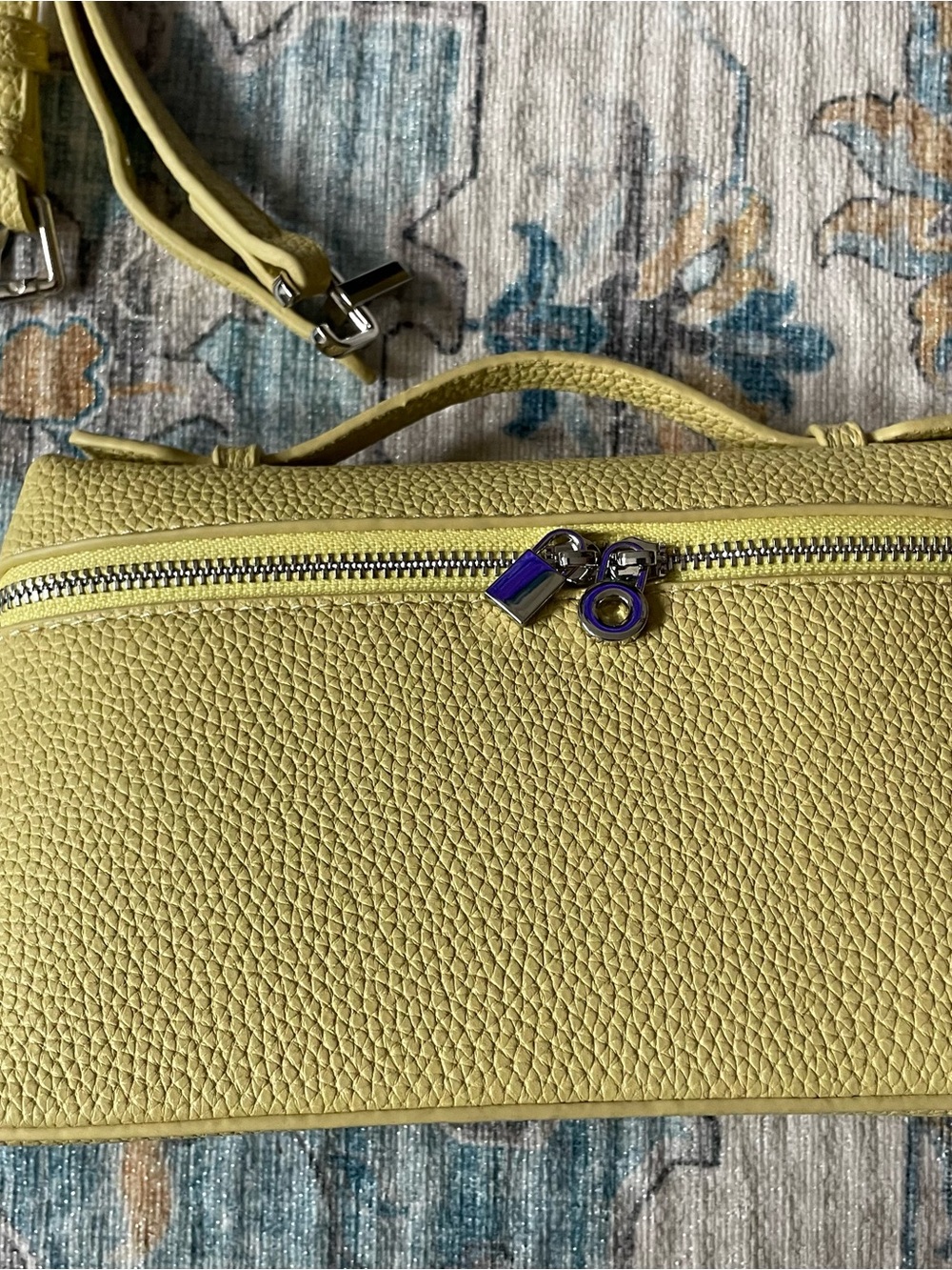 Yellow Textured Leather Top-Handle Women's Bag